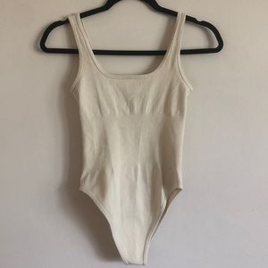 OQQ tummy control ribbed body suits 3 pack - black, coffee, beige